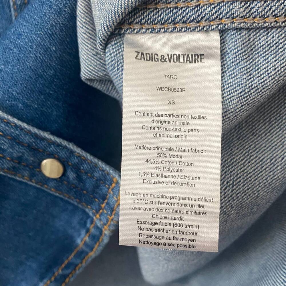 ZAGID & VOLTAIRE TARO DENIM BUTTON UP SIZE XS - Picture 10 of 10